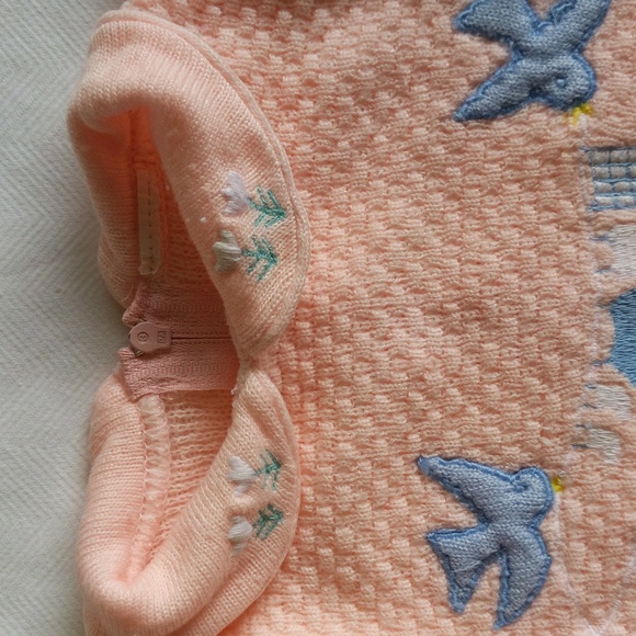 vintage embroidered knit sweater matching outfit set 6-9 months baby girl - Picture 4 of 15